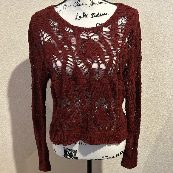 American Eagle Outfitters Maroon Knitted Sweater - Picture 2 of 5